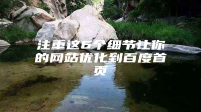 注重这6个细节让你的网站优化到百度首页