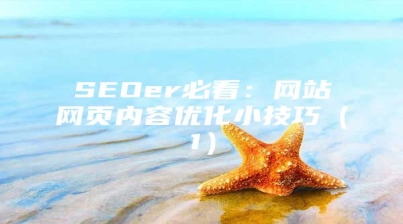 SEOer必看：网站网页内容优化小技巧（1）
