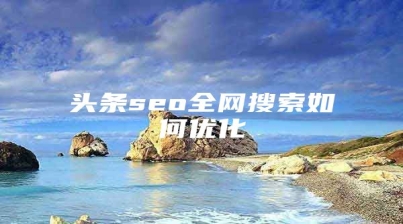 头条seo全网搜索如何优化