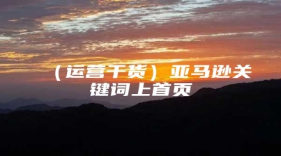 （运营干货）亚马逊关键词上首页
