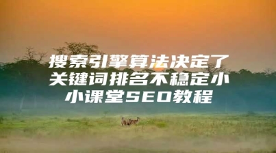 搜索引擎算法决定了关键词排名不稳定小小课堂SEO教程