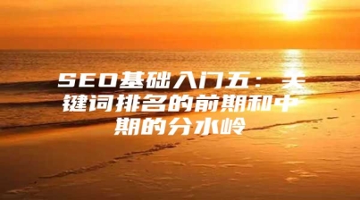 SEO基础入门五：关键词排名的前期和中期的分水岭