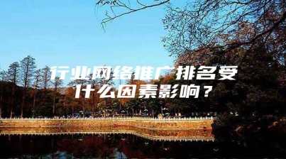 行业网络推广排名受什么因素影响？
