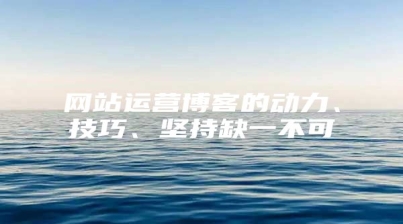 网站运营博客的动力、技巧、坚持缺一不可