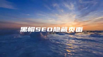 黑帽SEO隐藏页面