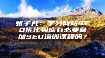 张子凡：学习网站SEO优化到底有必要参加SEO培训课程吗？