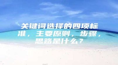 关键词选择的四项标准，主要原则，步骤，思路是什么？